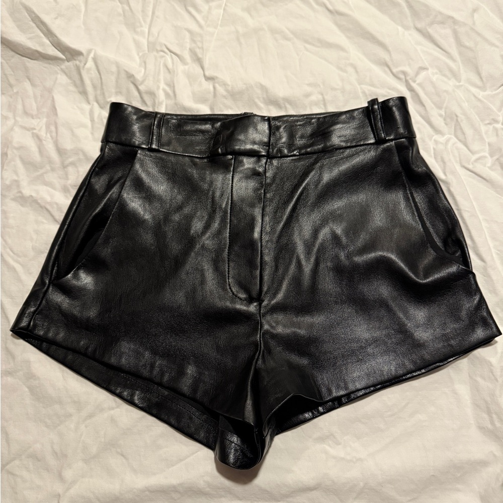 Amanda Uprichard Kelso Faux Leather Shorts - Size Small